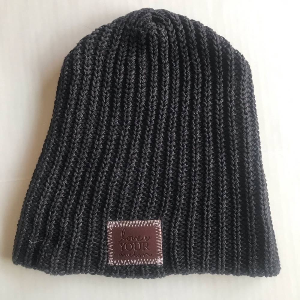 Love Your Melon Black Knit Beanie Hat